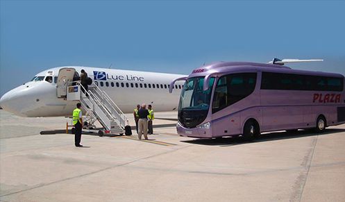 Autocares Plaza bus y avión